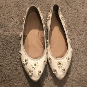 J. Crew Floral White Flats